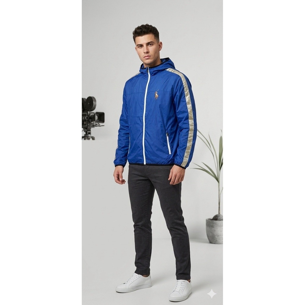 Polo Ralph Lauren 67 Sport Men Royal Blue Performance Windbreaker Big Pony Sz S